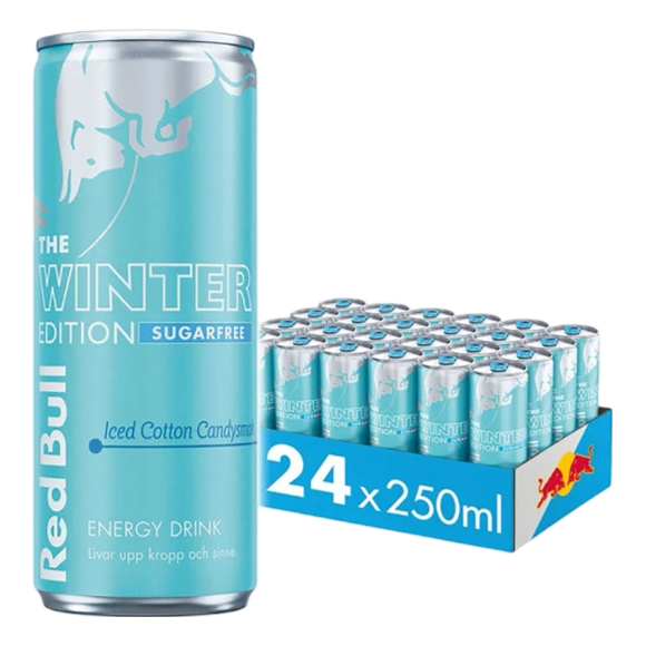 Red Bull Winter Edition Iced Cotton Candysmak Sugarfree 250 ml 24-pack